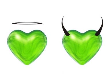 kavramsal yeşil 3d Kalpler