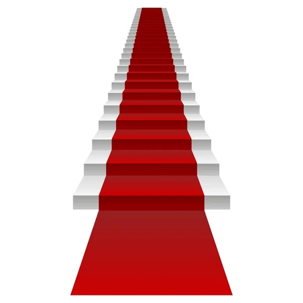 3D white stair and red carpet — Stock Photo, Image