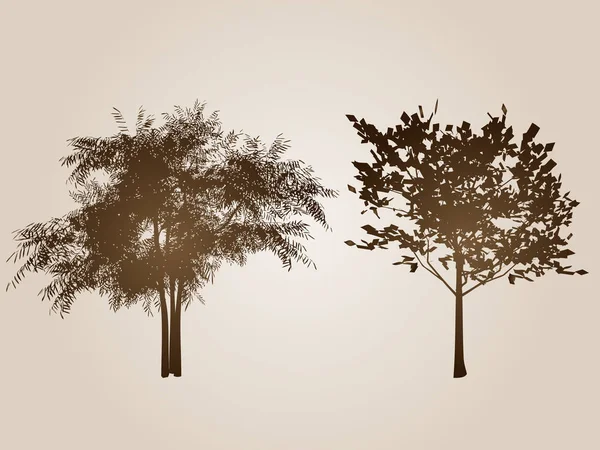 set of old brown trees