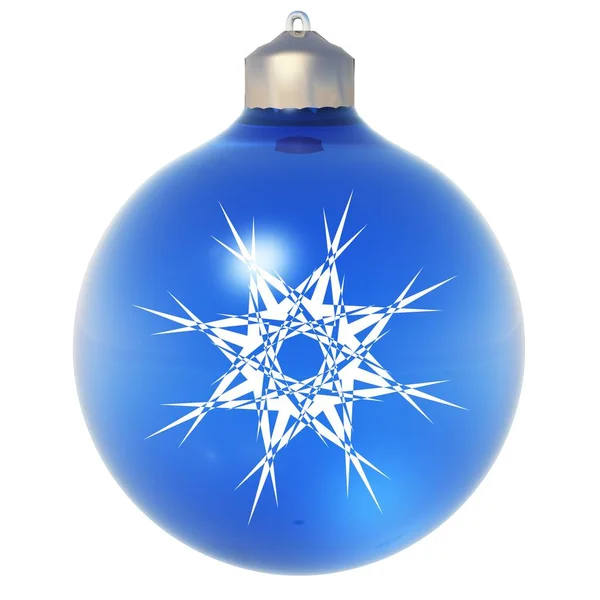 Голубой рождественский мяч — стоковое фото