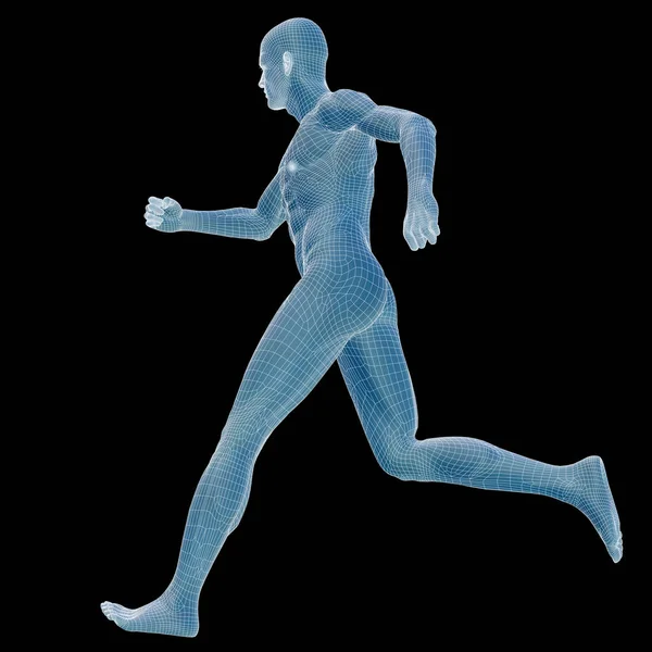 Conceptual 3d male running — Stock Photo, Image