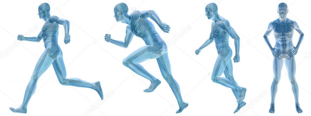 conceptual 3d male running
