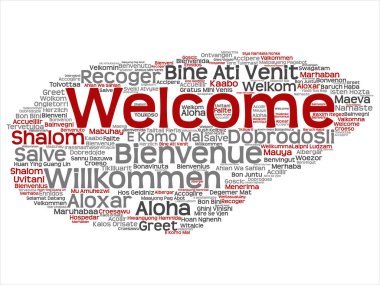 Hoş geldiniz uluslararası kelime bulutu