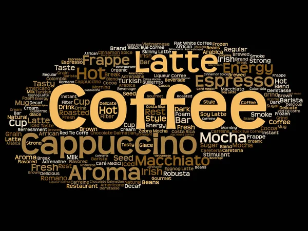 Nube de palabra café caliente — Archivo Imágenes Vectoriales