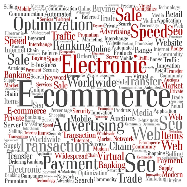 Nube de palabras de ventas electrónicas — Vector de stock