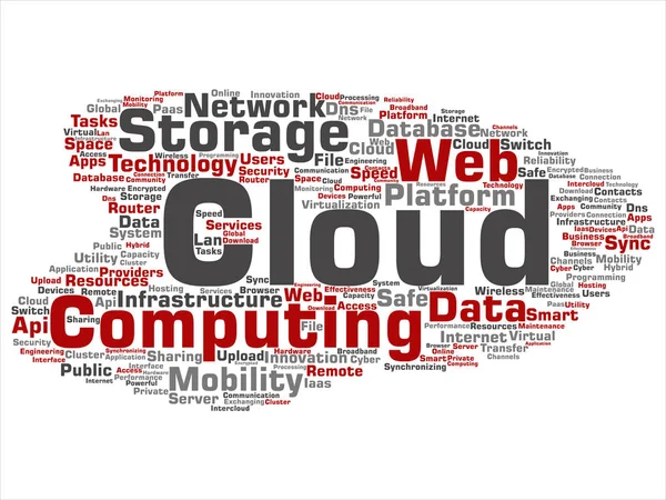 Web-Cloud-Technologie Wort Wolke — Stockvektor