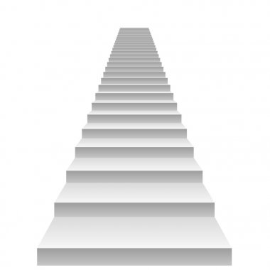 beyaz zemin üzerinde 3D merdiven 