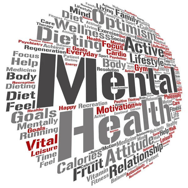 Mental health positive word cloud — Stock Vector
