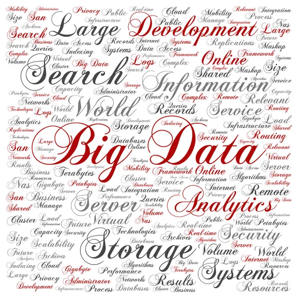 Большие данные большие системы хранения данных — стоковый вектор