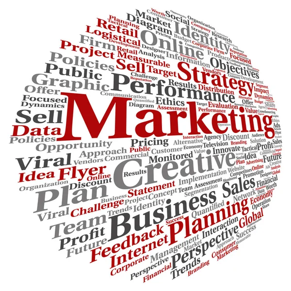 Business marketing doel word cloud — Stockvector