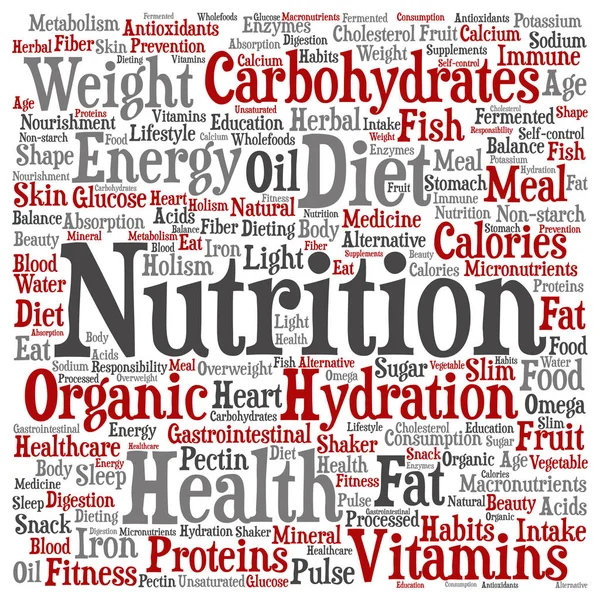 Kesehatan atau diet Nutrisi - Stok Vektor