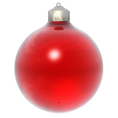 Beyaz arka planda, tatil, din ve mevsimlik tasarımlar için ideal izole yüksek çözünürlüklü kavramsal 3d Noel süs