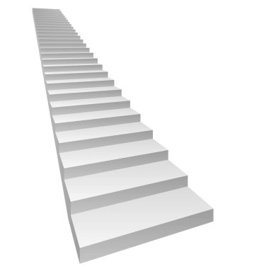 İş, ilerleme, başarı, büyüme, kariyer, başarı, geliştirme, inanç, beyaz arka plan üzerinde yüksek çözünürlüklü kavram ya da kavramsal 3d beyaz beton merdiven din ya da vizyon tasarımlar izole