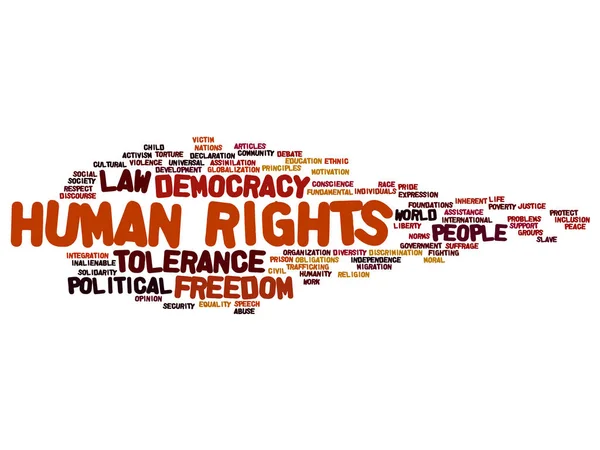 Emberi jogok politikai szabadság és a demokrácia absztrakt szó felhő — Stock Vector