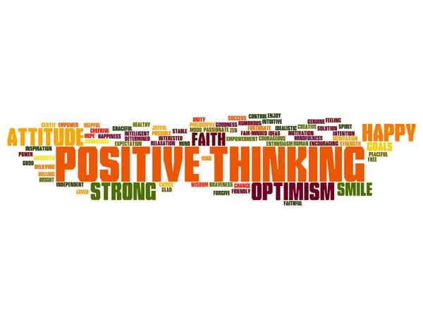 Pensée positive, heureuse attitude forte mot abstrait nuage — Image vectorielle