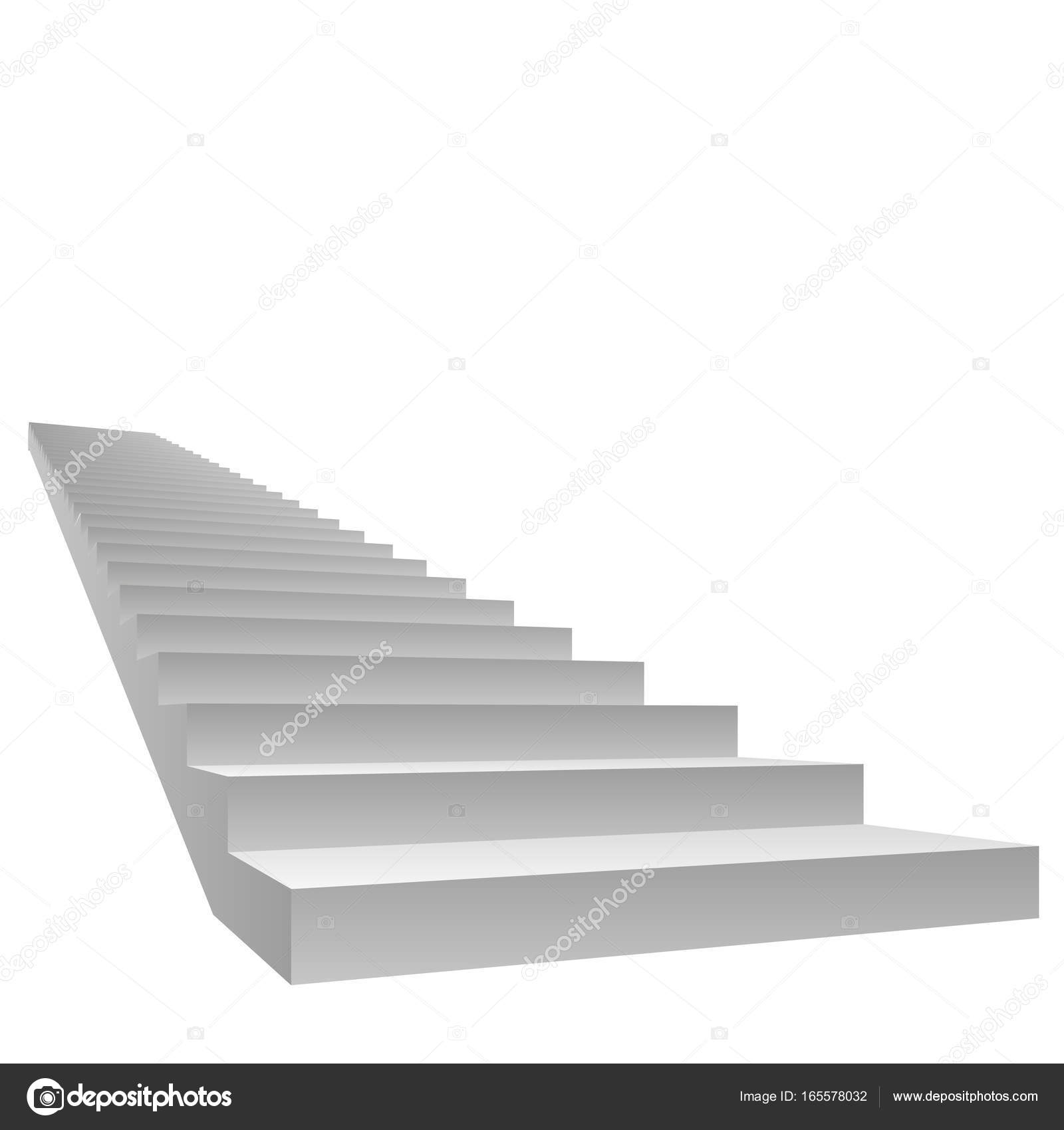  3d  rendu d escalier  isol  sur blanc  Photographie 