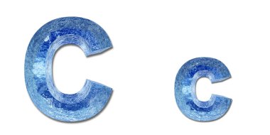 Yüksek çözünürlüklü kavramsal blue Ice veya donmuş su yazı tipi koleksiyon üzerinde beyaz izole doğal, kış için ideal arka plan veya tasarımları yaz