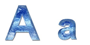 Yüksek çözünürlüklü kavramsal blue Ice veya donmuş su yazı tipi koleksiyon üzerinde beyaz izole doğal, kış için ideal arka plan veya tasarımları yaz