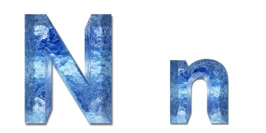 Yüksek çözünürlüklü kavramsal blue Ice veya donmuş su yazı tipi koleksiyon üzerinde beyaz izole doğal, kış için ideal arka plan veya tasarımları yaz