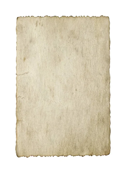 Alta resolução velho, grungy, queimado e manchado papel vintage fundo isolado no branco — Fotografia de Stock