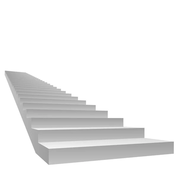 Concepto de alta resolución o escalera de hormigón blanco 3D conceptual aislada sobre fondo blanco, para diseños empresariales, de progreso, logros, crecimiento, carrera, éxito, desarrollo, fe, religión o visión — Foto de Stock