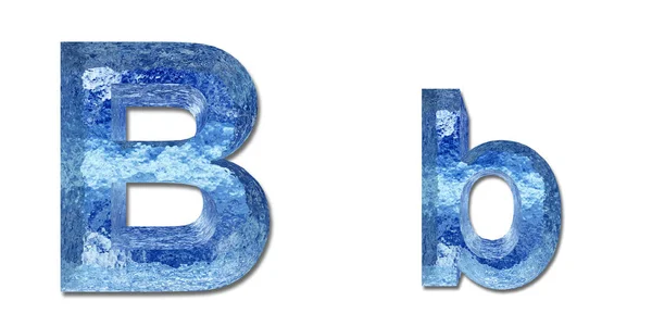 Концептуальный синий лед высокого разрешения или коллекция шрифтов замороженной воды изолированы на белом фоне идеально подходит для природных, зимних или летних конструкций — стоковое фото