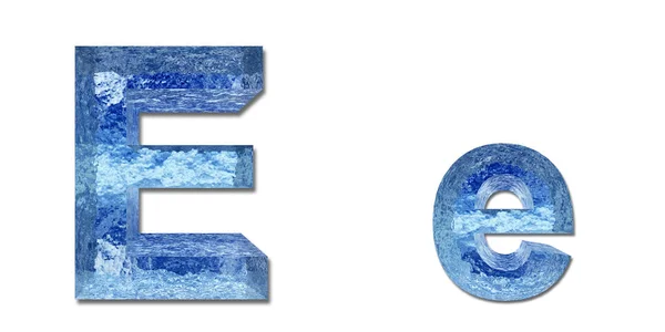 Υψηλής ανάλυσης εννοιολογική μπλε πάγου ή παγωμένο νερό γραμματοσειρά συλλογή απομονωθεί σε λευκό φόντο ιδανικό για φυσικό, χειμώνα ή καλοκαίρι σχέδια — Φωτογραφία Αρχείου