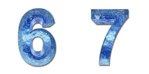 Hoge resolutie conceptuele blauw ijs of bevroren water lettertypeset geïsoleerd op een witte achtergrond ideaal voor natuurlijke, winter of zomer ontwerpen — Stockfoto