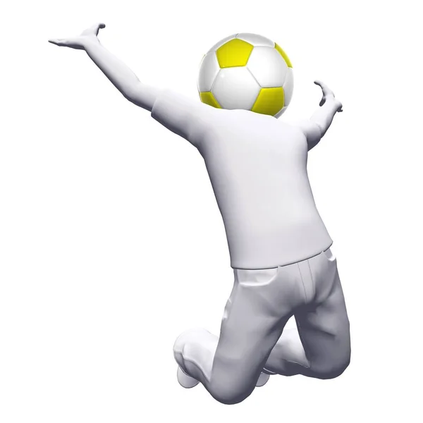 Humano con pelota de fútbol en el hombro — Foto de Stock
