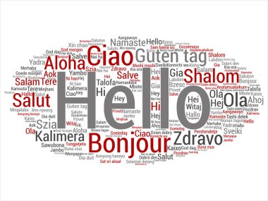 Soyut kelime uluslararası bulut Merhaba