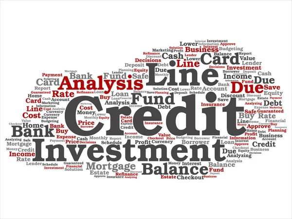 Credit card line investment balance abstract word cloud — Stock Vector