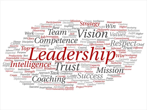 Leadership d'entreprise, mot rond valeur cloud — Image vectorielle