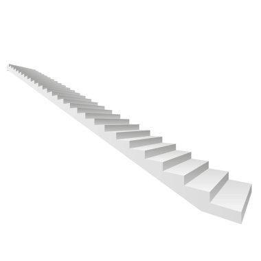 beyaz zemin üzerinde 3D merdiven 