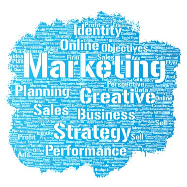 iş pazarlama kelime bulutu 