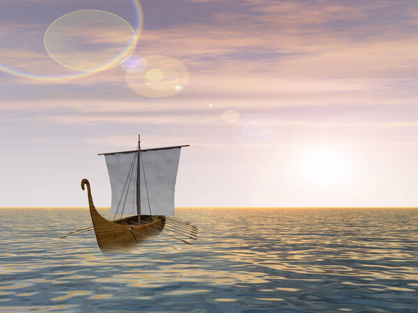 парусник в волнистой воде в море
 