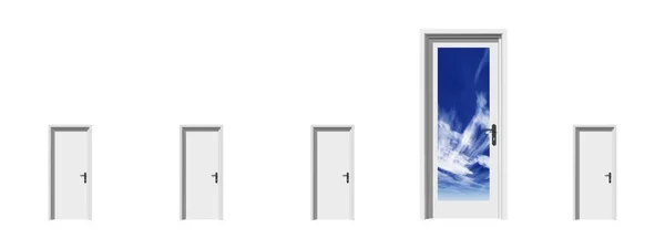 3d doors in a row — Stock Photo, Image