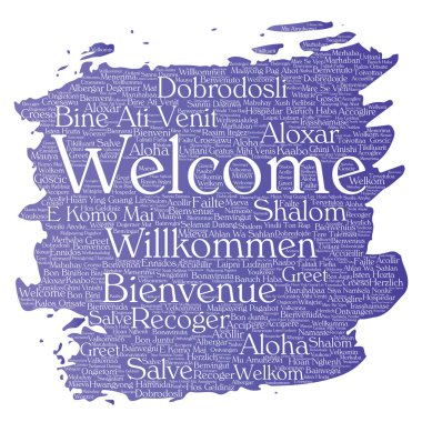 kelime bulutu çok dilde hoş geldiniz. 