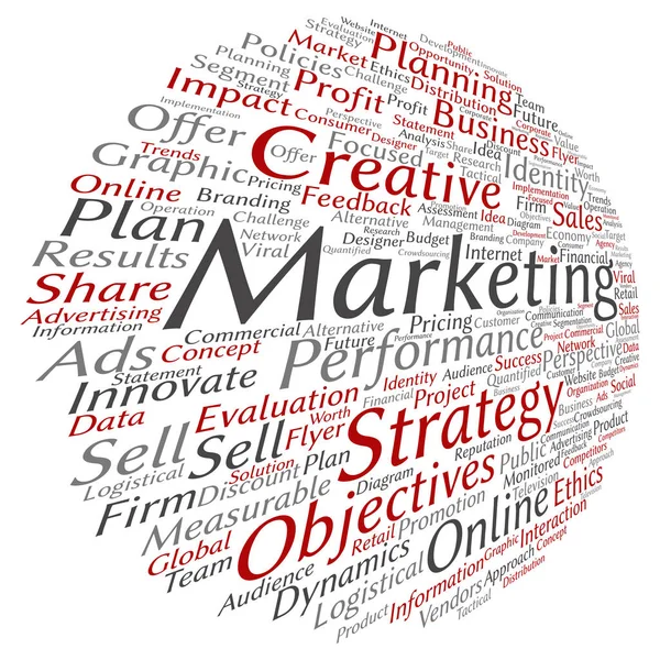Business marketing nuvem de palavras — Vetor de Stock