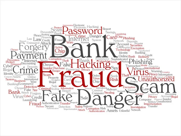 Bank fraud word cloud — Stock Vector