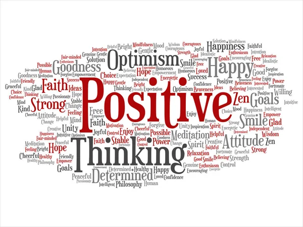 Positive thinking word cloud — Stock Vector