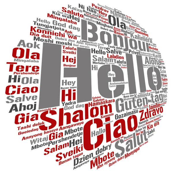 Soyut Merhaba kelime bulutu