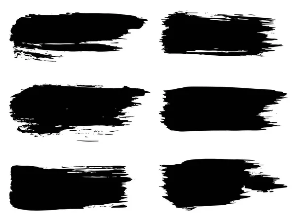Collection of grungy black paint strokes — Stock Photo, Image