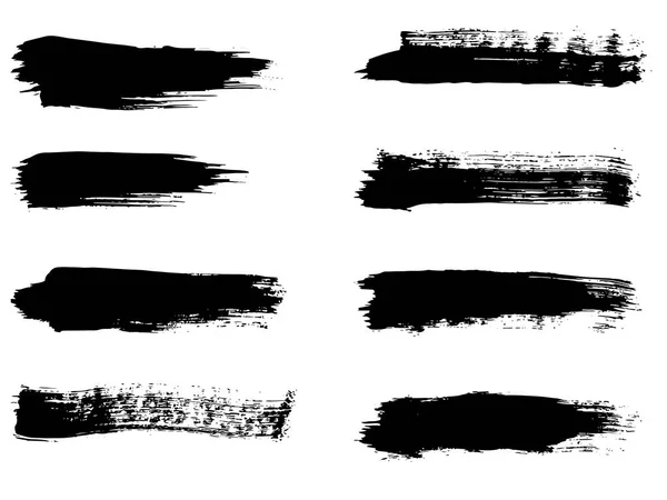 Collection de traits de peinture noir grunge — Photo