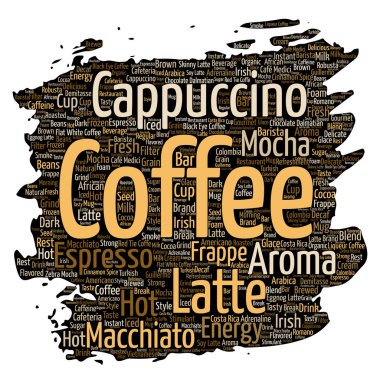 Sıcak kahve kelime bulutu
