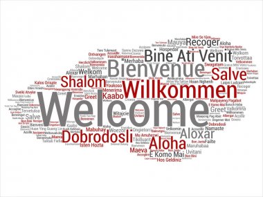 Hoş geldiniz uluslararası kelime bulutu 
