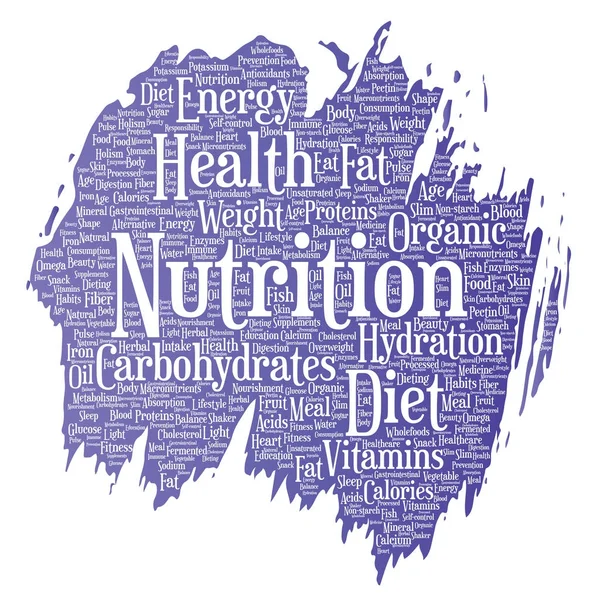 Nube de palabras de vida saludable y nutrición — Archivo Imágenes Vectoriales