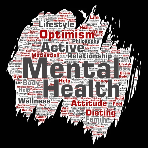 Mental health word cloud — Stock Vector