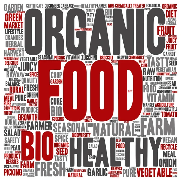 Organic food word cloud — Stock Vector