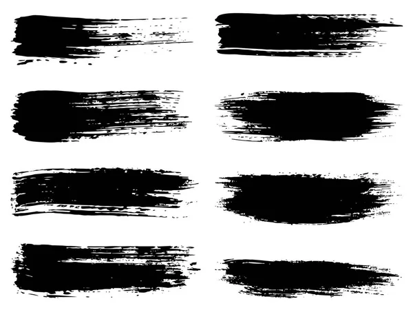 Collection de traits de peinture noir grunge — Image vectorielle