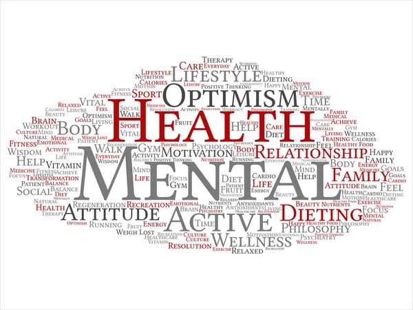 Mental health word cloud — Stock Vector